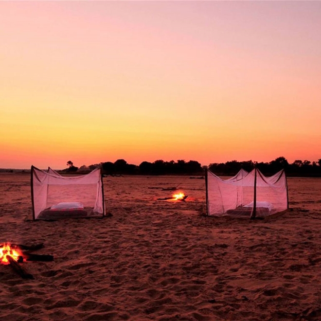 Riverbed sleepout in Zambia