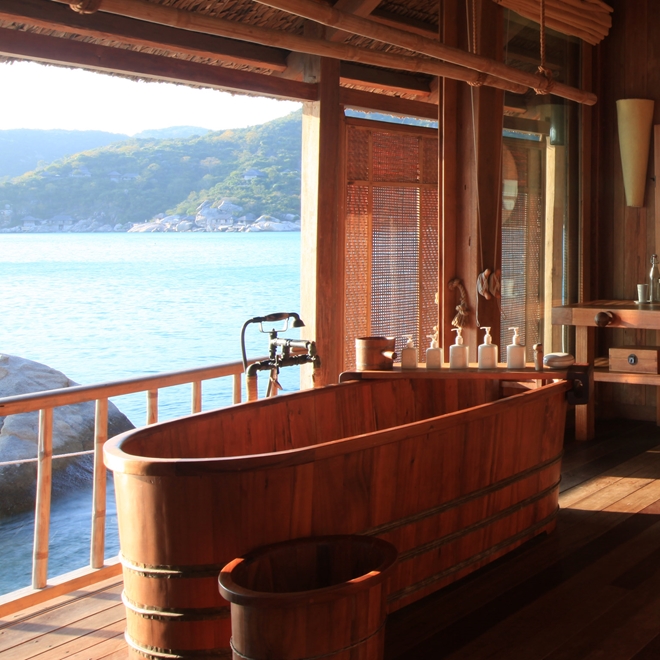 Water Villa bathroom, Six Senses Ninh Van Bay