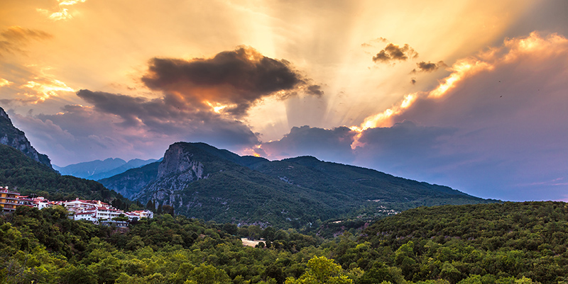 Mount Olympus at sunset