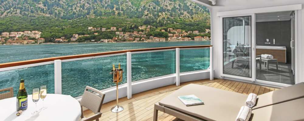 Suite balcony aboard the Seabourn Ovation