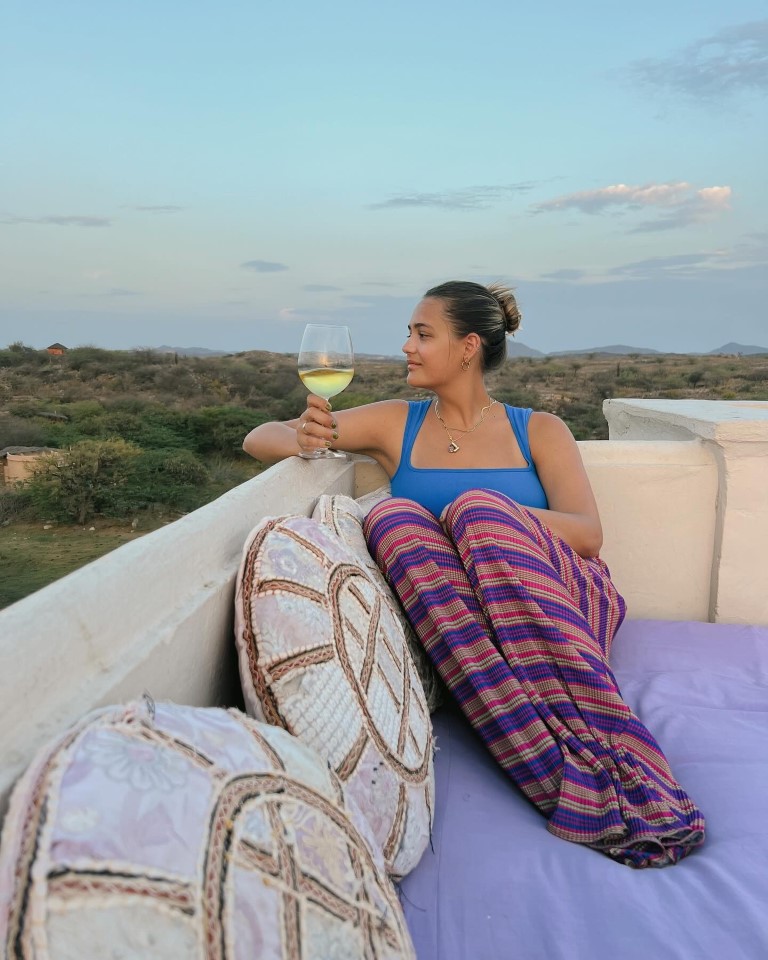 Lili Lebaron relaxing at Brij Lakshman Sagar in India