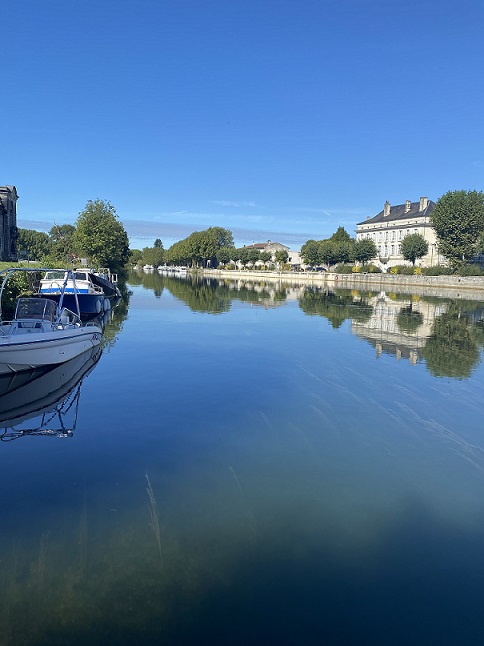 A boat in the water