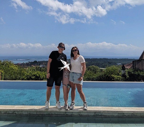 Alexandra Coutts with her wife and daughter