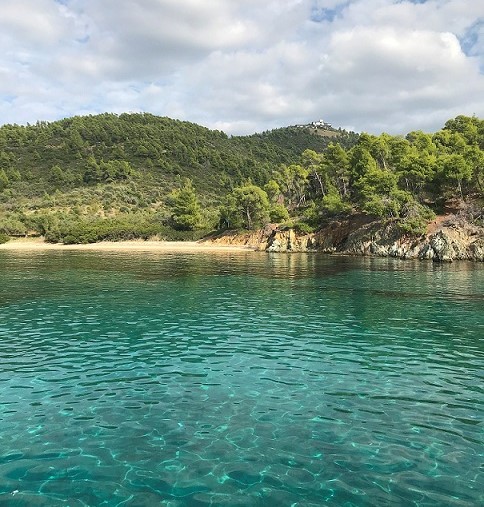 Ocean with Hills taken from a yacht 
