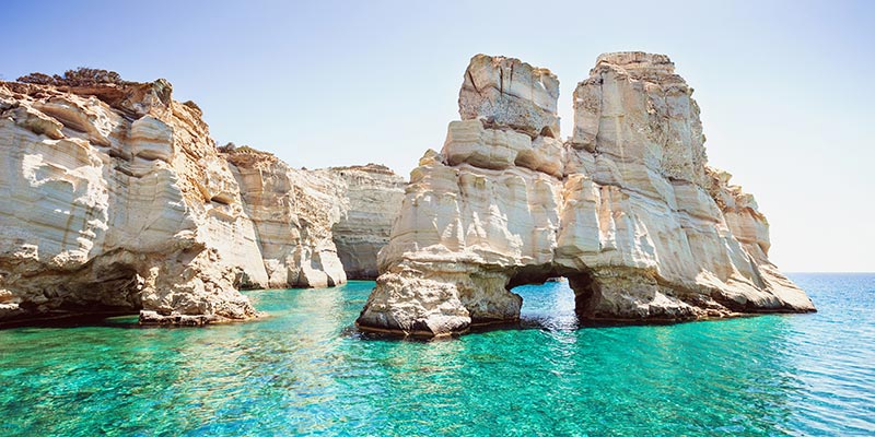 A cliffside and the surrounding sea