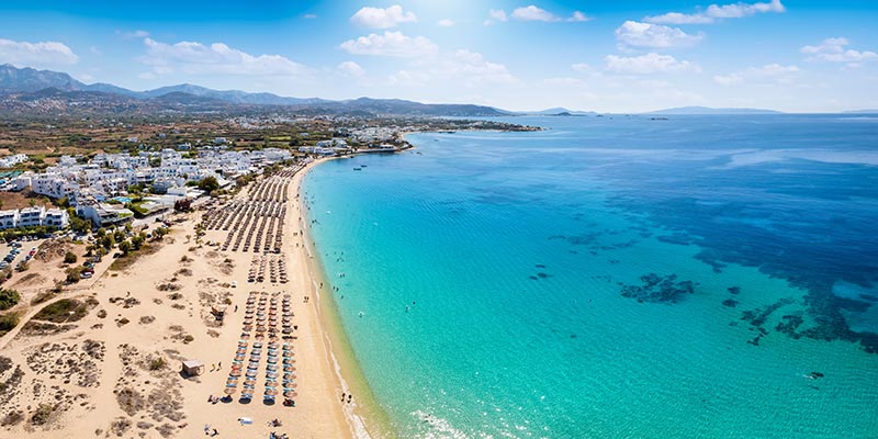 The beachfront of Naxos
