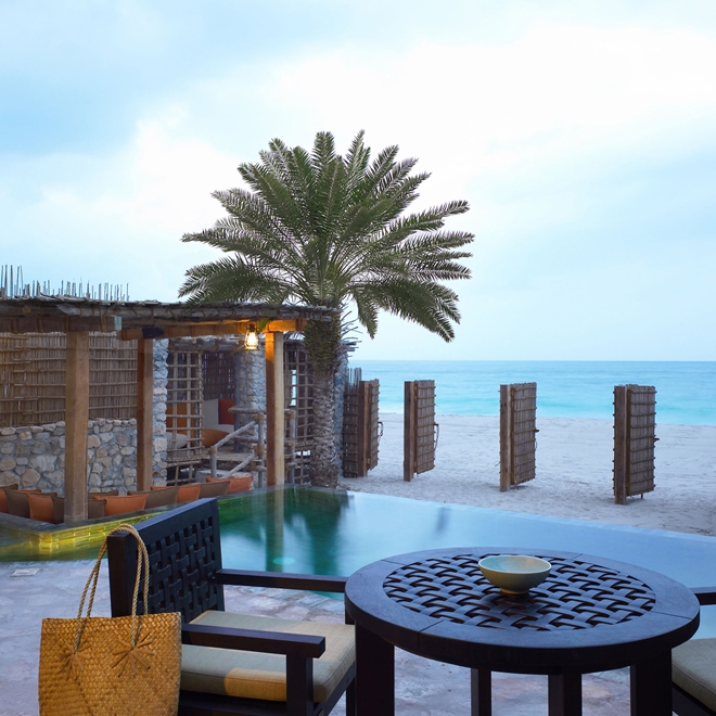 Pool villa deck, Six Senses Zighy Bay