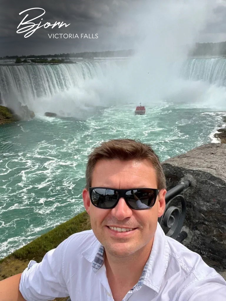 Bjorn Behlert, Scott Dunn Africa Travel Specialist, at Victoria Falls