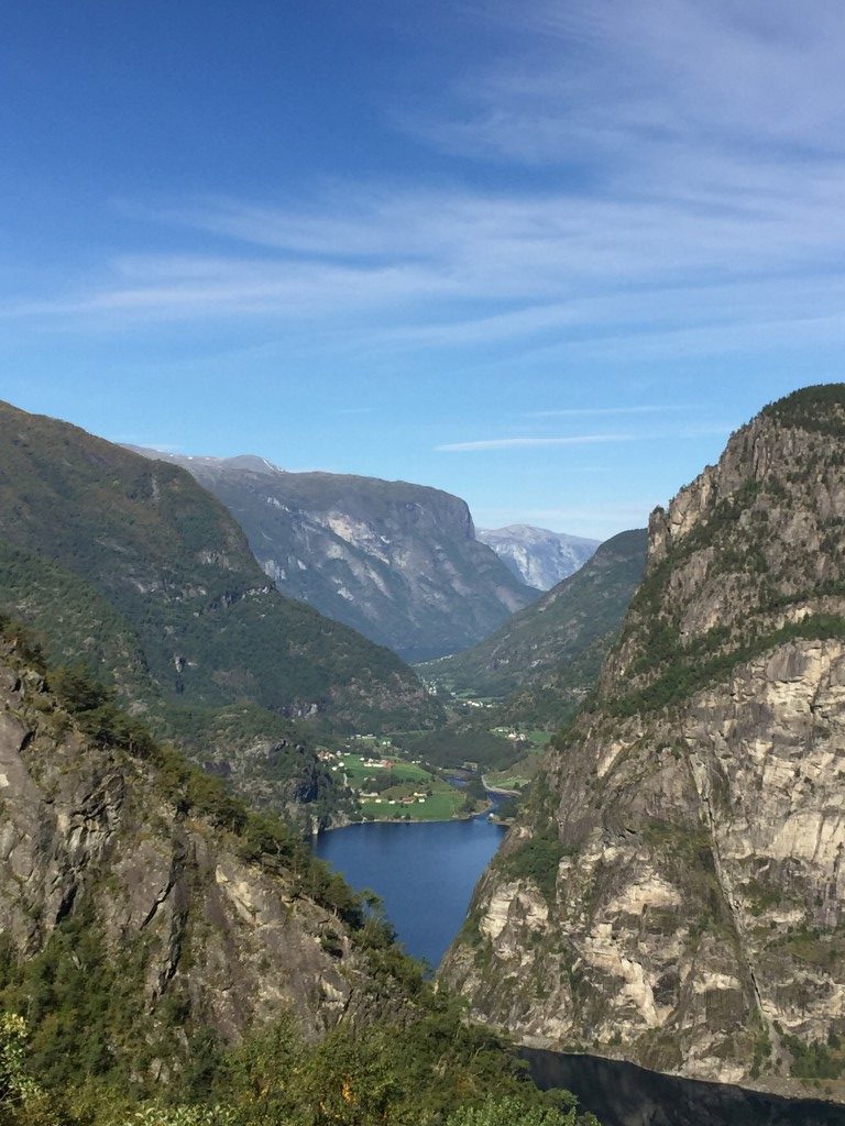 A view down the fjord - the train takes you high!