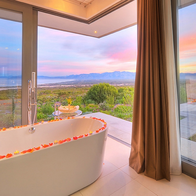 Bathroom view at Grootbos Private Nature Reserve,South Africa