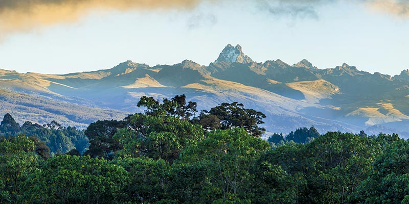 Mount Kenya and the surrounding forests and hills