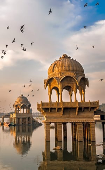 Temple surrounded by water