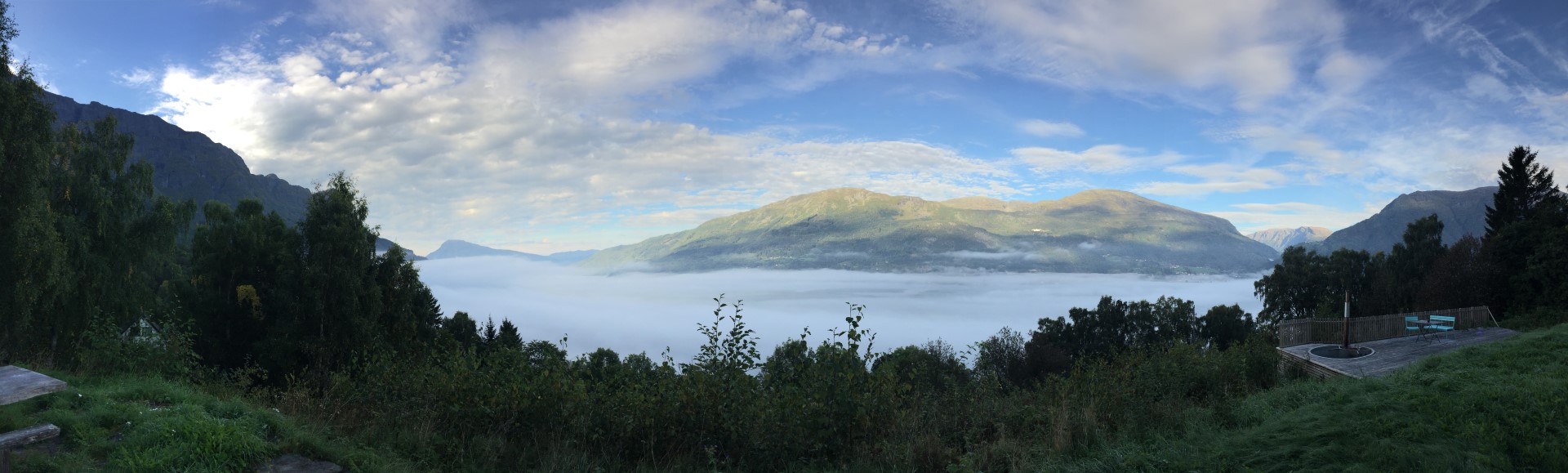 Arriving at the cabin to this view...