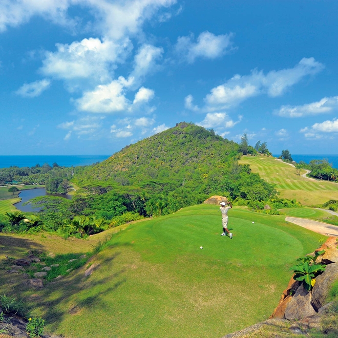  Golf course at Lemuria Resort Praslin Seychelles