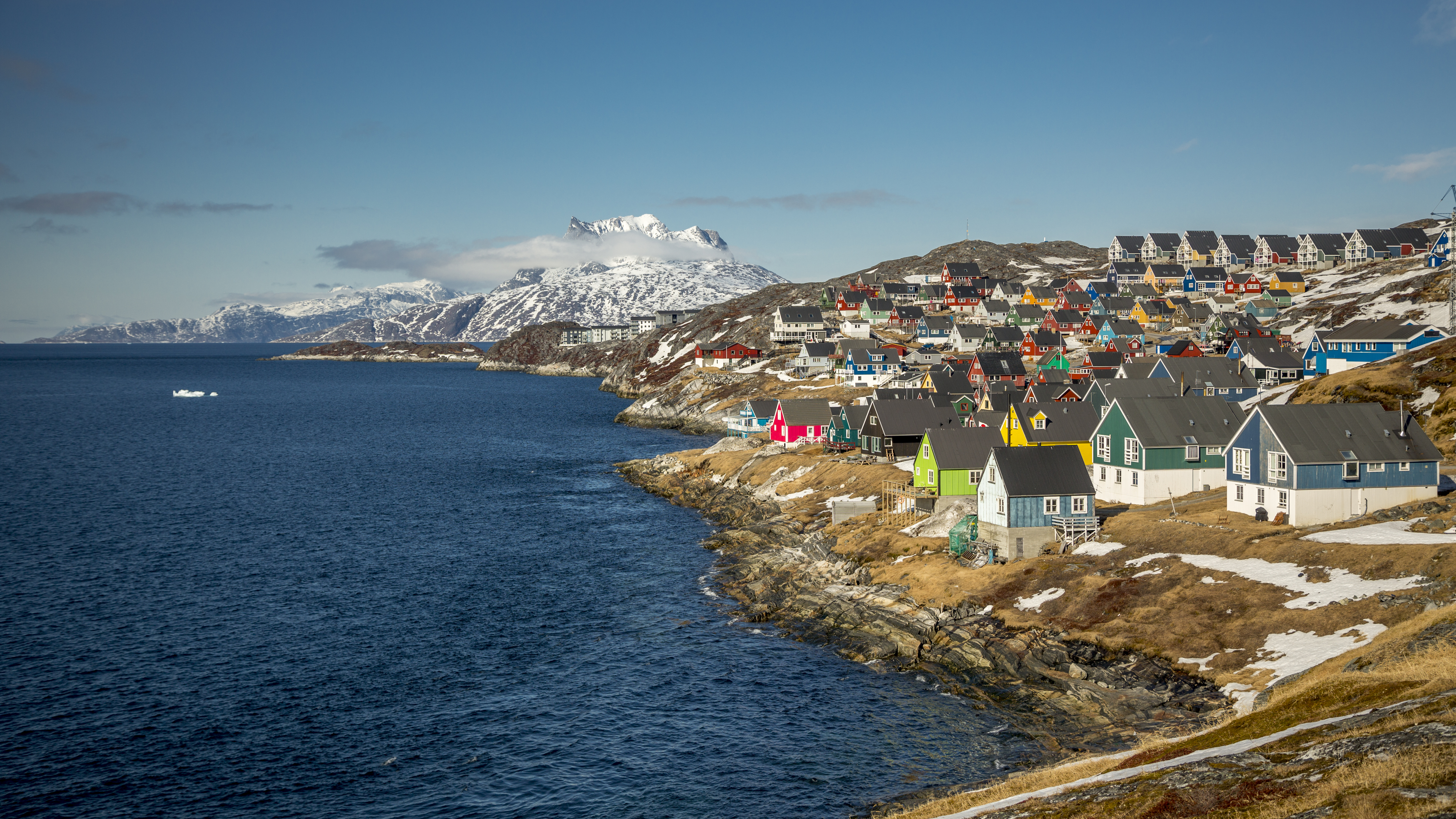 An image of the town of Nuuk in Greenland