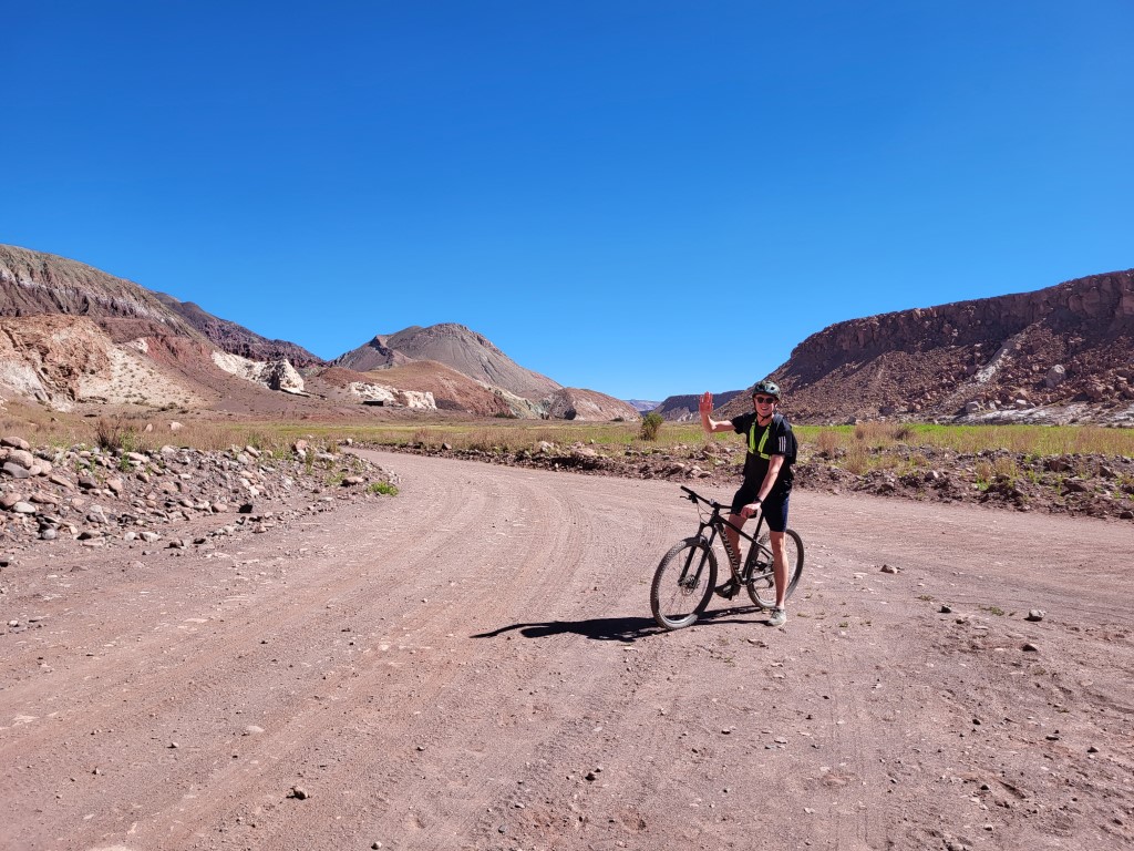 Simon Hunt, Scott Dunn Travel Specialist, biking in the Atacama Desert in Chile