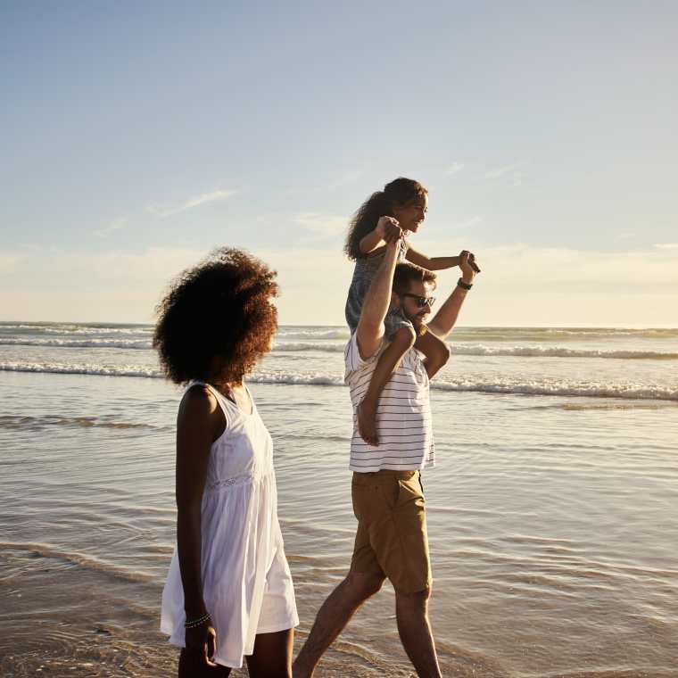 Family on the beach in South Africa