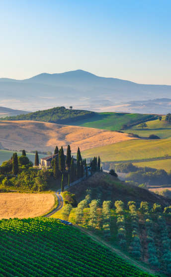 Rolling hills of Tuscany, Italy