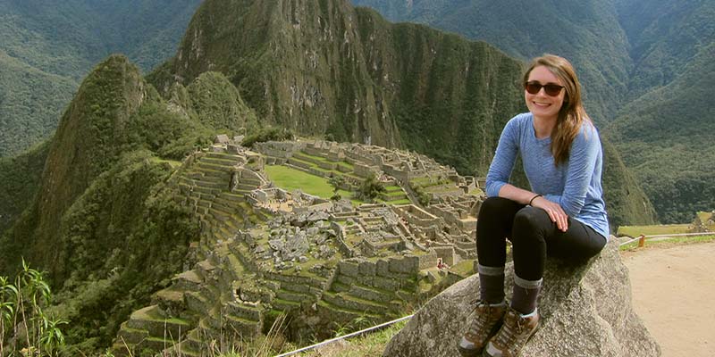 Our travel specialist Eli at Machu Picchu