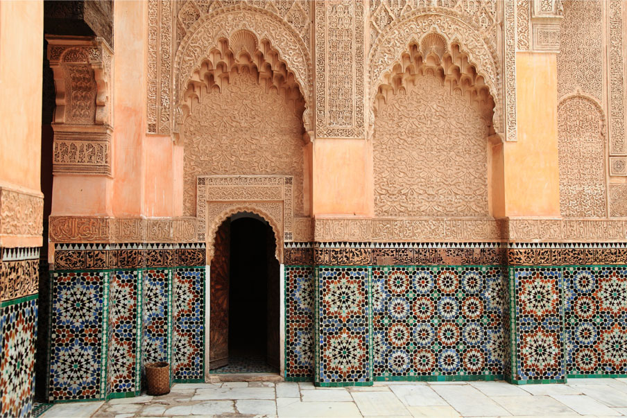 Tiled walls in Morocco